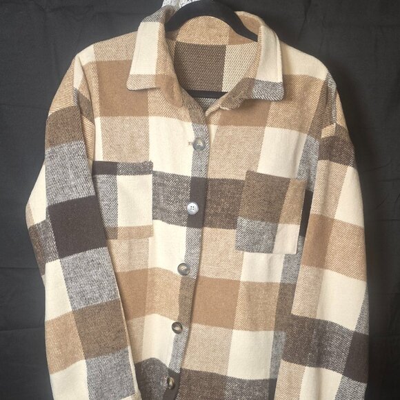 XL brown and tan shacket - Picture 1 of 1
